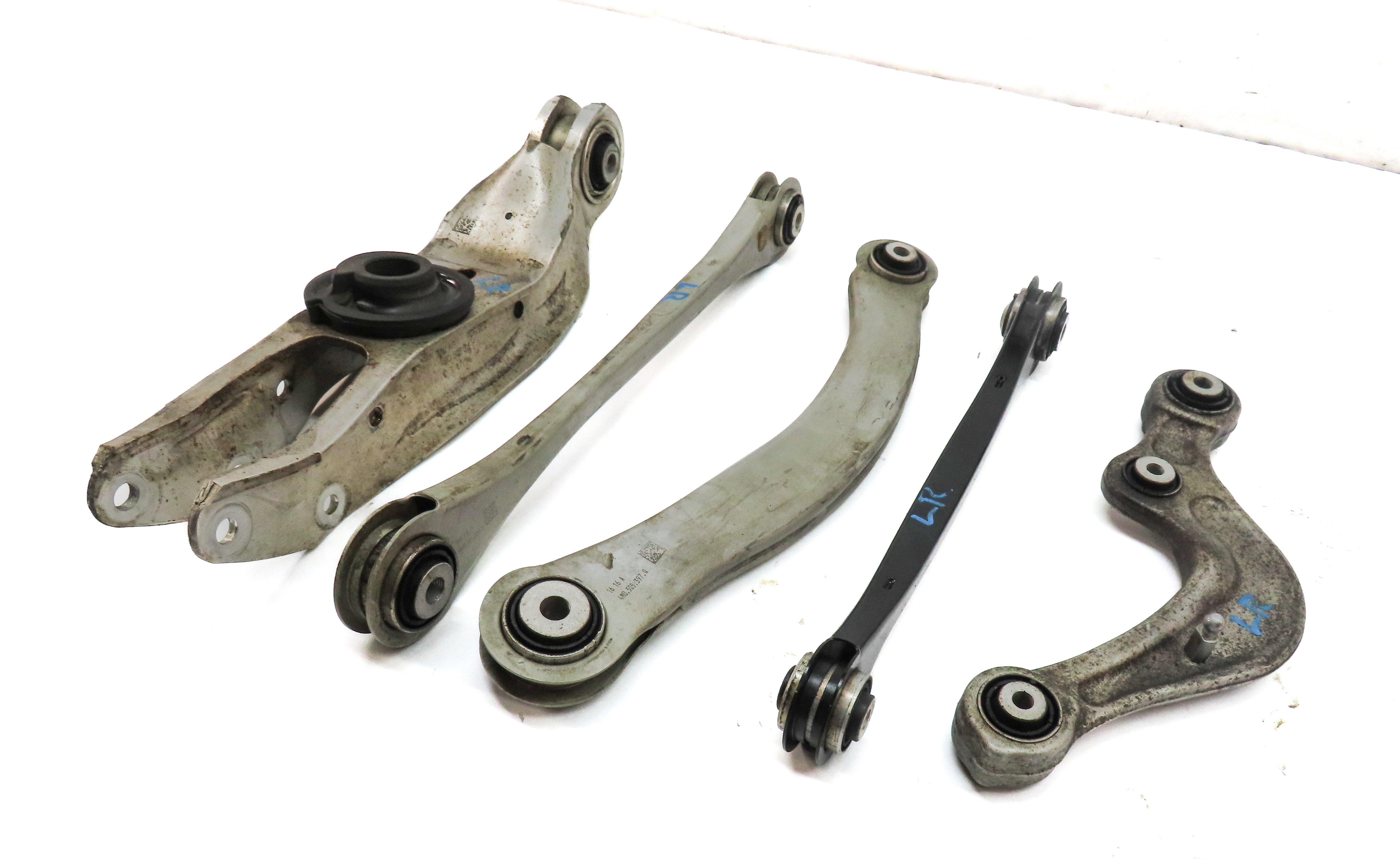 2017-2022 AUDI Q7 (4M) REAR LEFT DRIVER UPPER LOWER CONTROL ARM SET/5 — exact item pictured